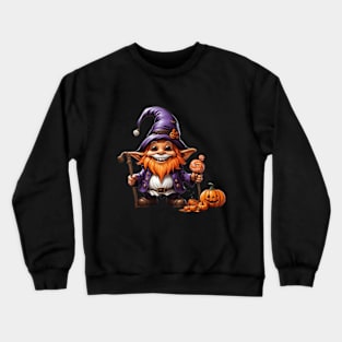 Crochet Scary Witchy Garden Halloween Gnome Pumpkin Decoration Crewneck Sweatshirt